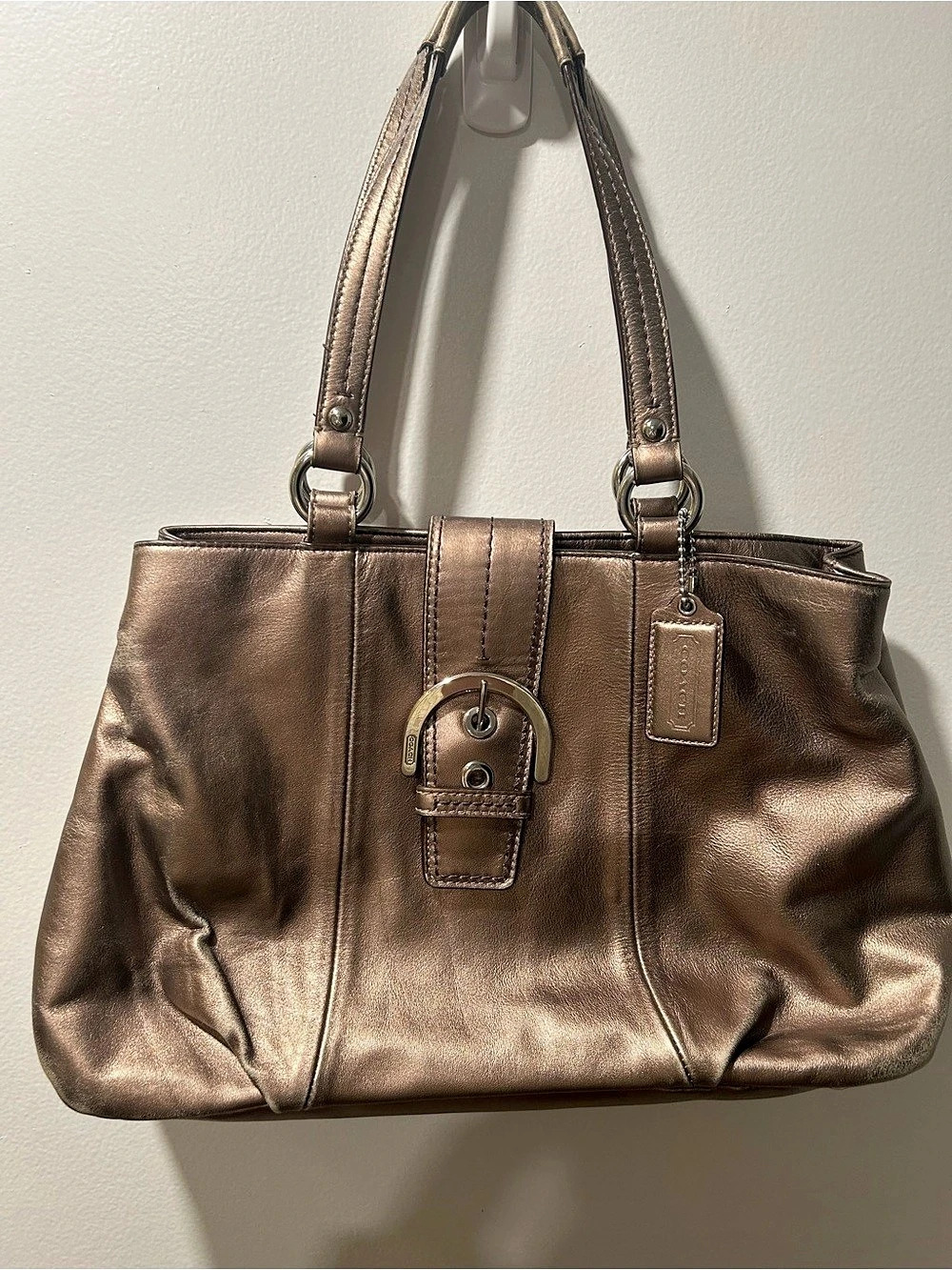 Coach Soho Metallic Bronze Leather Shoulder Bag - F18751